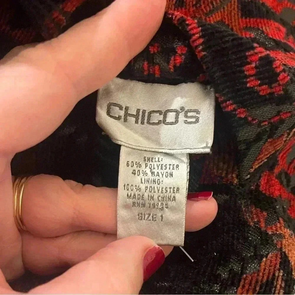 Chicos quilted jacket reversible tapestry jacket - Picture 12 of 14